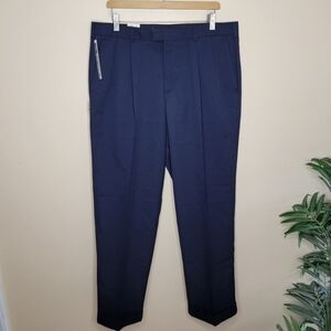 NWT Dockers | Wool Blend Relaxed Fit Pleated Cuffed Navy Blue Pants